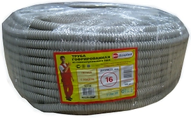 Труба ПВХ Ecoplast гофрированная 16 мм 100 м серая
