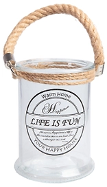 Подсвечник стеклянный с ручкой 12,5х17 см