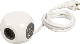 Удлинитель 367919 3 гнезда 3500 Вт с заземлением 1,4 м