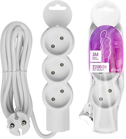 Удлинитель Duwi 3 гнезда 2200 Вт с заземлением 3 м