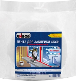 Уплотнитель UNIBOB для окон белая самоклеящаяся 10 м
