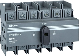 Выключатель нагрузки EKF TwinBlock 100A 3P реверсивный