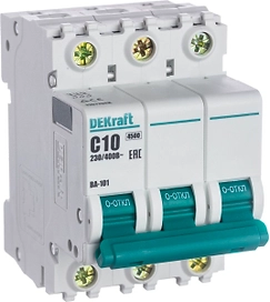 Автоматический выключатель DEKRAFT 3P C10 А 4500 А