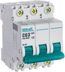Автоматический выключатель DEKRAFT ВА-101 3P С 63А 4,5кA