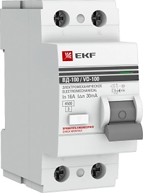  Дифференциальный выключатель EKF PROxima ВД-100 2P AC16 А 30 мА 4,5 кА