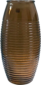 Ваза NiNaGlass Эллина стеклянная коньяк 12x24 см