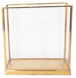 Подсвечник стеклянный в металлическом каркасе 20х10х20 см