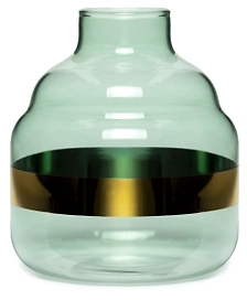 Ваза декоративная стеклянная светло-зеленая 14,5х14 см