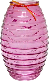 Ваза стеклянная Лайт сиреневая с лентой 7,4х19,5 см