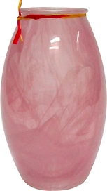 Ваза стеклянная Лайт розовая 7,4х19,5 см