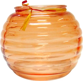 Ваза стеклянная Зара оранжевая 10х13,3 см