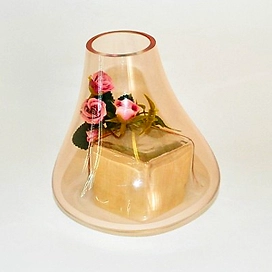 Ваза стеклянная NiNaGlass 1485С персиковая 16х17 см