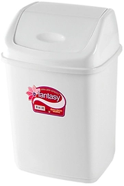 Урна для мусора с качающейся крышкой DDSTYLE, 23.5х19х36 см (10 л.) БЕЛЫЙ