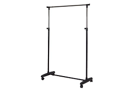 Вешалка для одежды на колесах черная 80х164х38 см