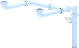 Двойной сифон для мойки АНИ Пласт 370x400 мм