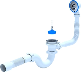 Сифон для ванны АНИ Пласт VE155 1 1/2" 40 мм с гибким отводом