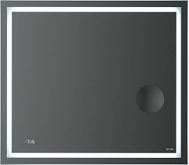 Зеркало AM.PM Gem с Led-подсветкой часами и косметическим зеркалом 80 см