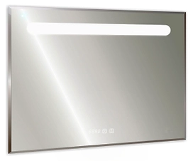 Зеркало для ванной Лада ФР-00001351 91,5х68,5 см с подсветкой и часами
