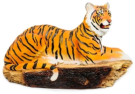 Фигура декоратив. Тигр на бревне 27 см