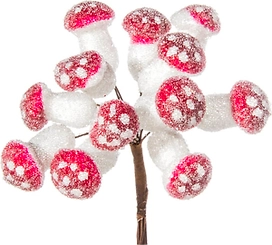 Набор грибов заснеженных красный 14x2,4x2 cм 12 шт