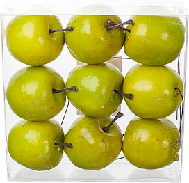 Набор яблок зелено-желтых 5 cм 9 шт