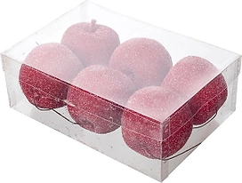 Набор яблок заснеженных красный 6 cм 6 шт