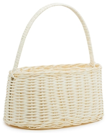 Корзина ротанг с ручкой белая 27x17x28 см