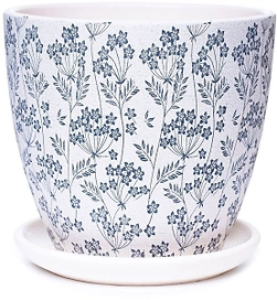 Горшок керамический Луг белый D15H13