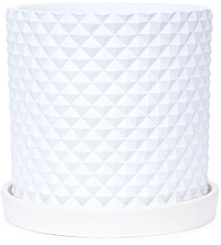 Горшок бетонный грань белый D15 c2