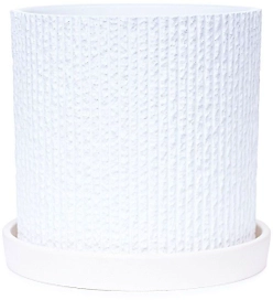 Горшок бетонный вельвет белый D15 c2