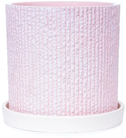 Горшок бетонный вельвет розовый D15 c2