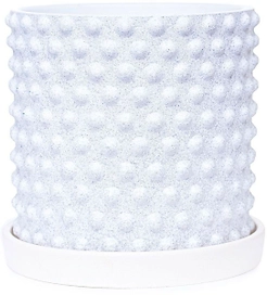 Горшок бетонный драже белый D15 c2