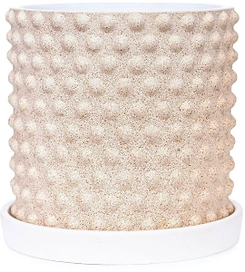 Горшок бетонный драже желтый D15 c2