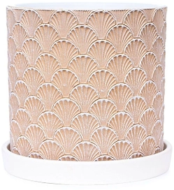 Горшок бетонный ракушка коричневый D15 c2