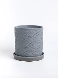 Горшок бетонный тринити серый D14 H15