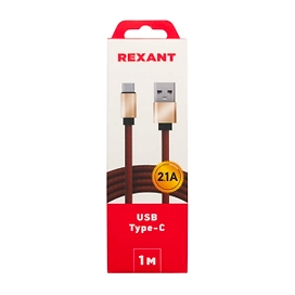 Кабель REXANT USB-Type-C 2A 1 м коричневый