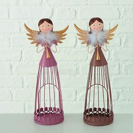 Статуэтки декоративные ангелы розовые 32x9x14 см