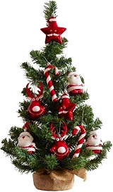 Искусственная ель мини наряженная зеленый/красный 60 см
