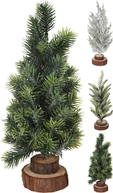 Искусственная ель на пеньке 30 см в ассортименте