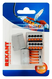 Клемма REXANT пружинная 5 проводов 4 кв.мм 5 шт