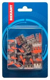 Клемма REXANT рычажковая 3 провода 4 кв.мм 20 шт