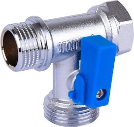 Кран латунь никелированная STOUT SVB-0124-123412 1/2"-3/4"-1/2" 20 мм