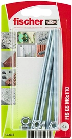 Шпилька резьбовая Fischer M6x110 мм 4 шт