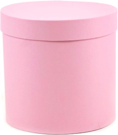 Подарочная коробка круглая розовая 20х20 см