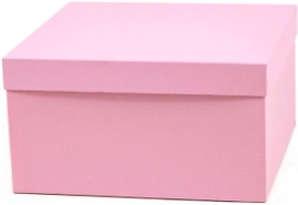 Подарочная коробка квадратная розовая 22х12 см