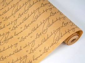 Упаковочная бумага крафт с надписями для подарков 70х7 см