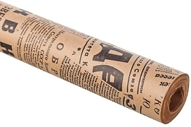 Упаковочная бумага крафт "старая газета" для подарков 70х7 см