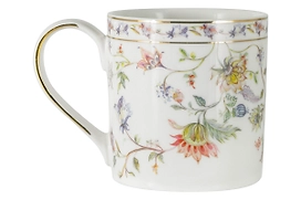 Кружка фарфоровая флора белая 350 мл 13х9 см
