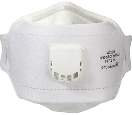 Полумаска фильтрующая складная ИСТОК ПРО FFP2 с клпаном белая
