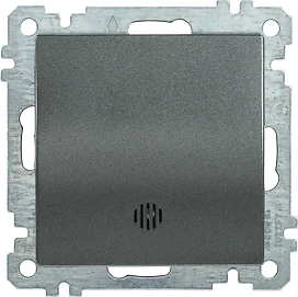 Выключатель IEK BOLERO ВС10-1-1-Б 1 клавиша с индикатором антрацит